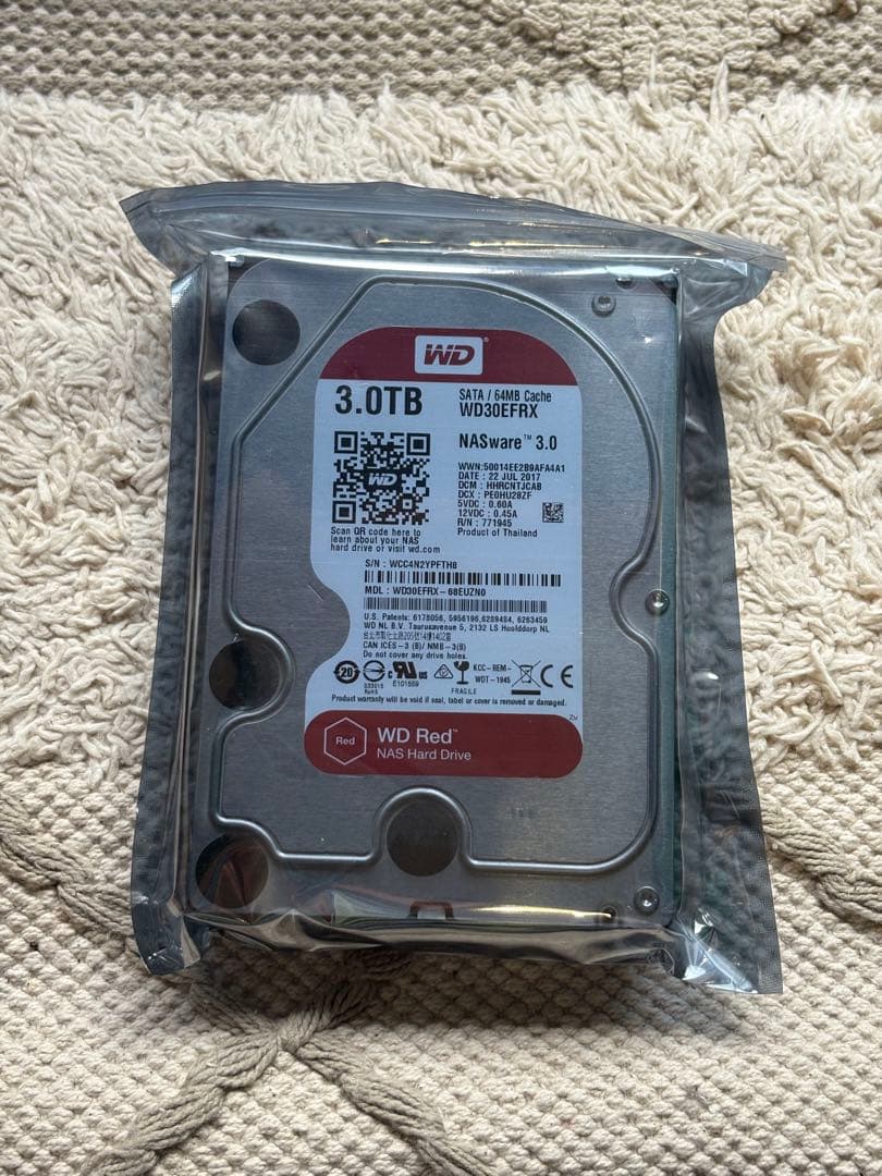 WD Red 3TB HDD WD30EFRX NAS用 動作品