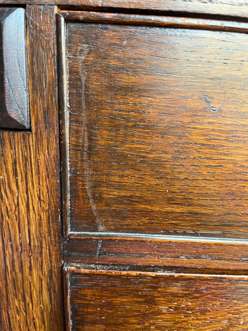 英国 アンティーク家具 ライティングビューロー オーク 1920年代 真鍮