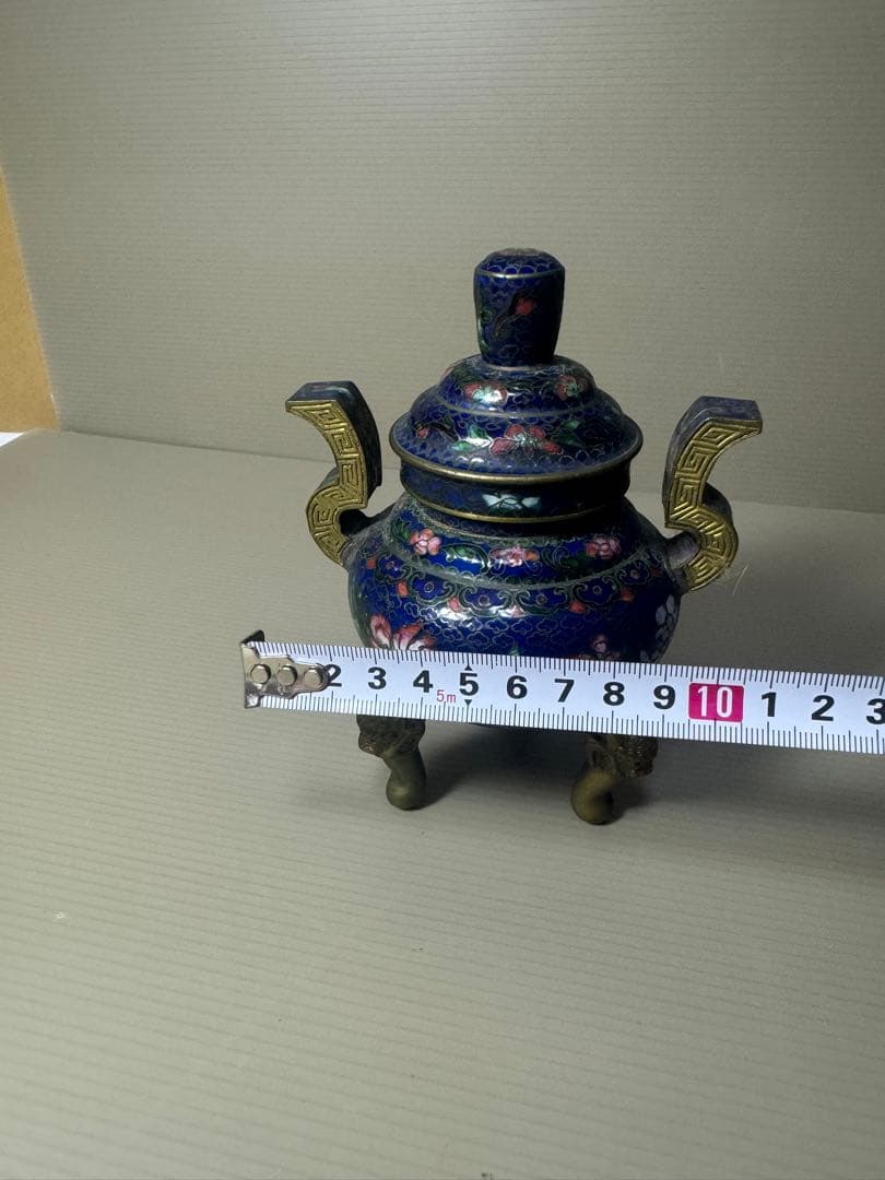 2096 七宝焼　景泰藍　香炉　時代物