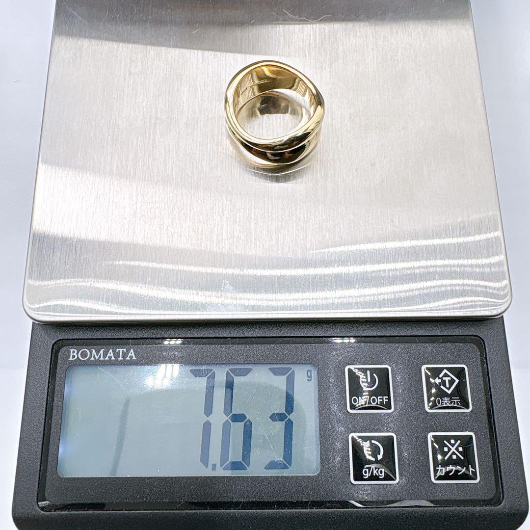 美品レア オールドティファニー ダブルウェーブ 11.5号 7.63g k18