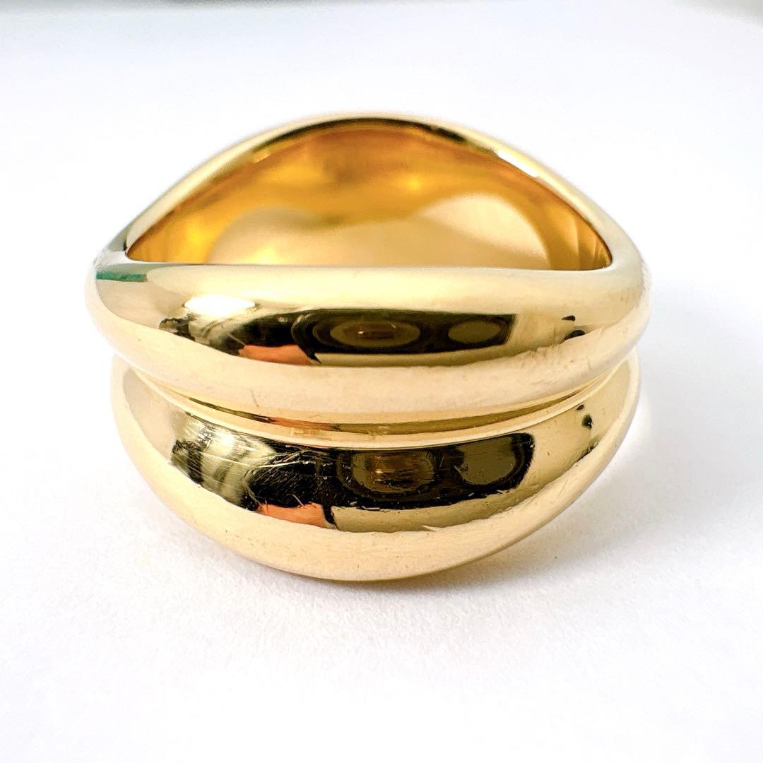 美品レア オールドティファニー ダブルウェーブ 11.5号 7.63g k18