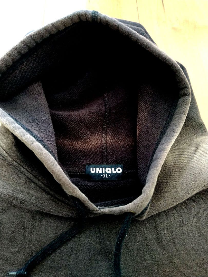 オールドユニクロ紺タグ 鬼フェード スエットパーカー ナス紺 ヴィンテージ