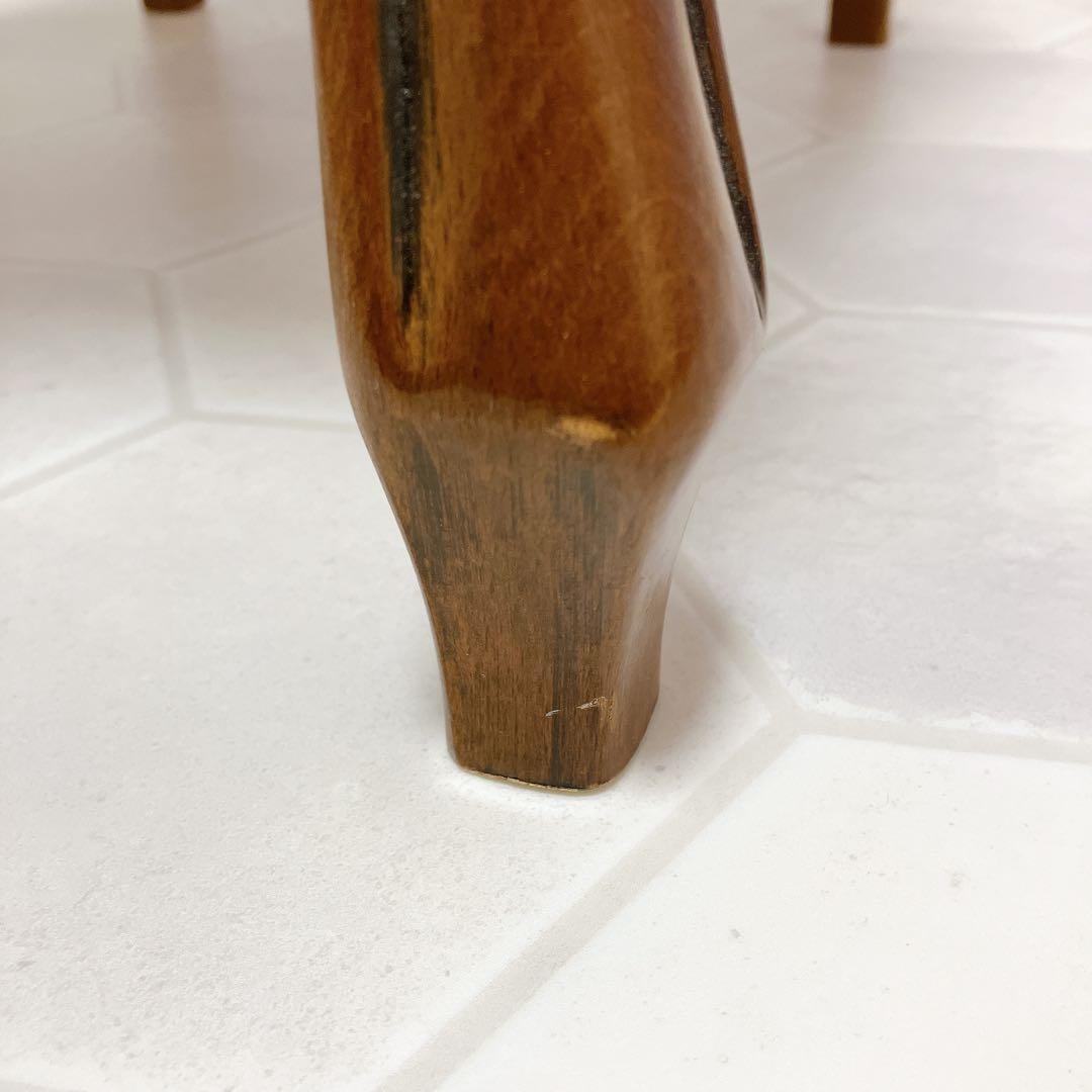 ヨーロピアン調 猫脚スツール ヴィンテージ クラシック 彫刻 木製 鋲打ち 椅子