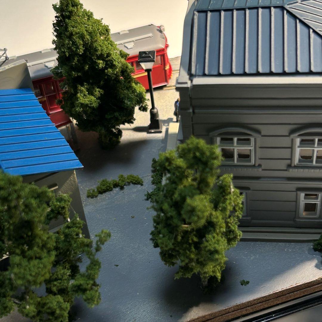 函館市電末広町界隈　市電の走る街　 鉄道ジオラマ　Nゲージ 展示台