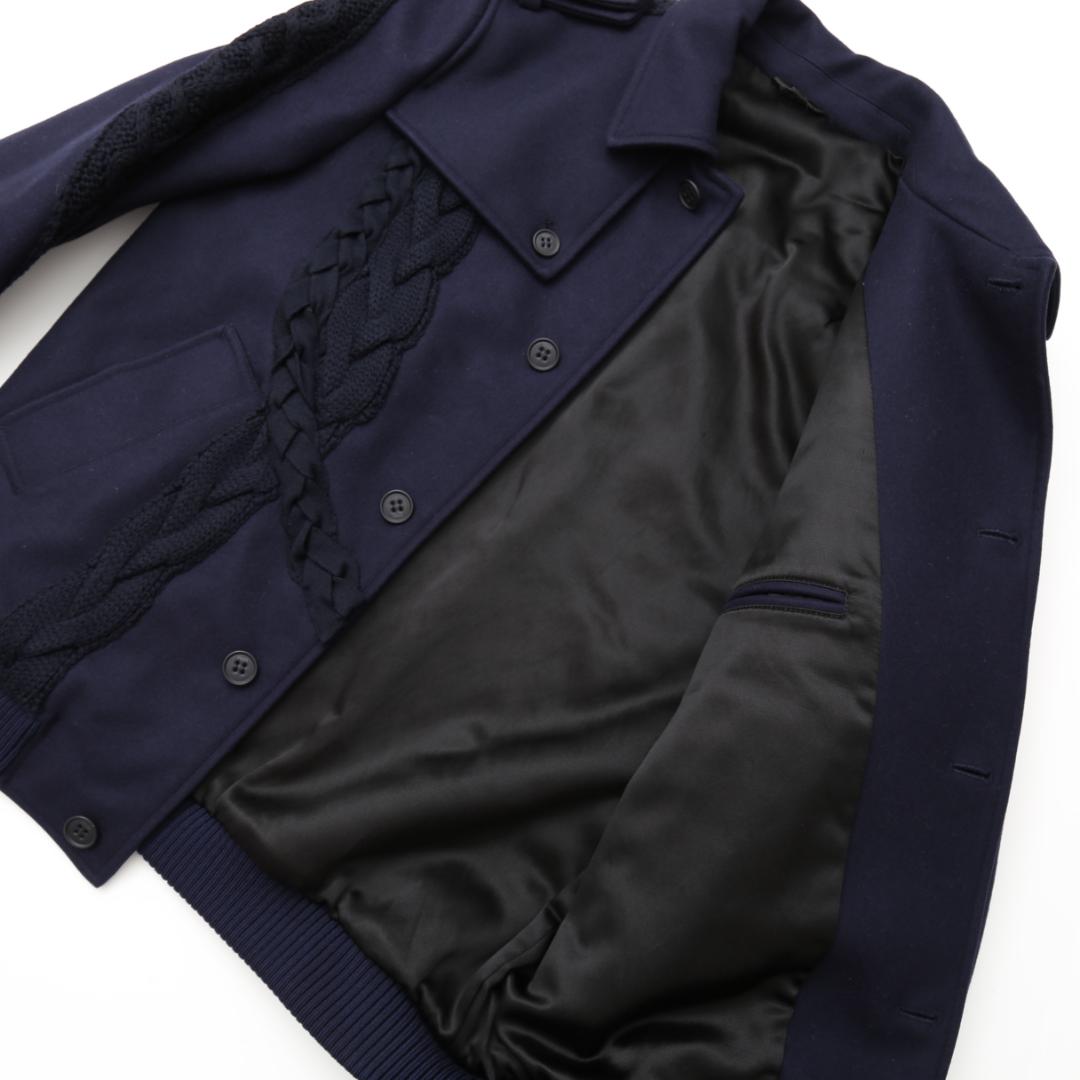 FENDI 16AW 国内正規品 ニット切替 カシミヤ混ウールブルゾン 46