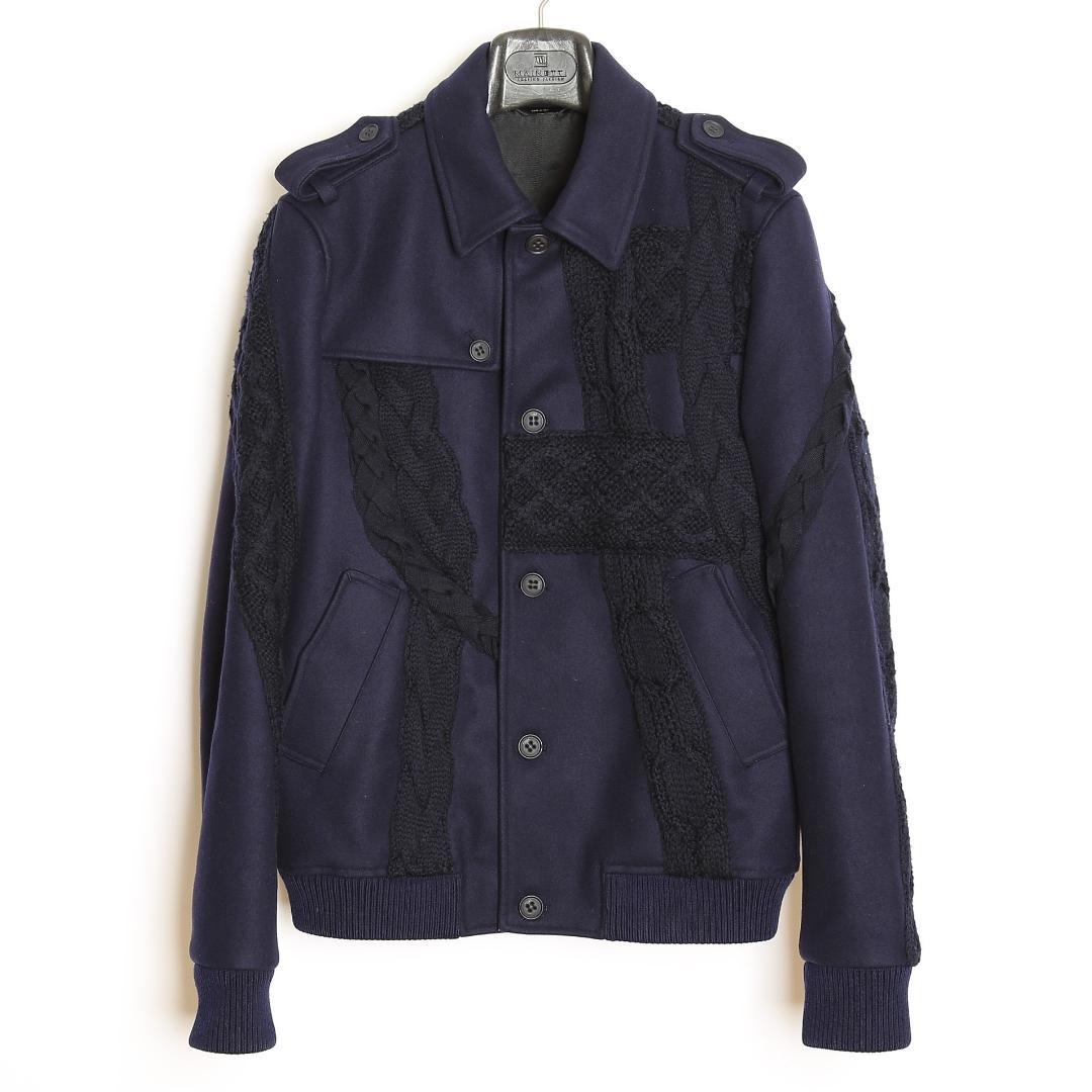 FENDI 16AW 国内正規品 ニット切替 カシミヤ混ウールブルゾン 46