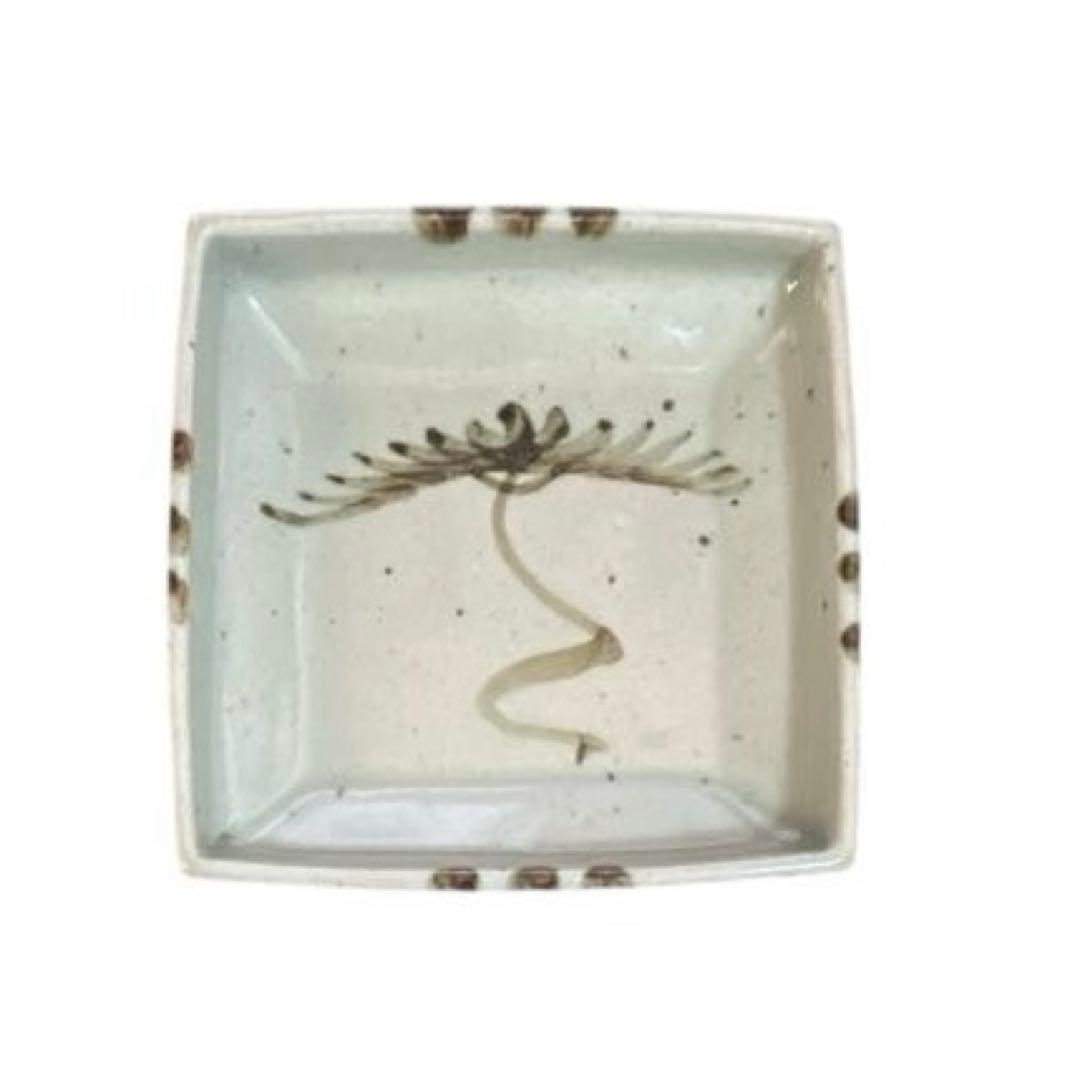 十三代 中里太郎右衛門陶房 唐津焼 角皿 2枚セット イチョウ 松 共箱付