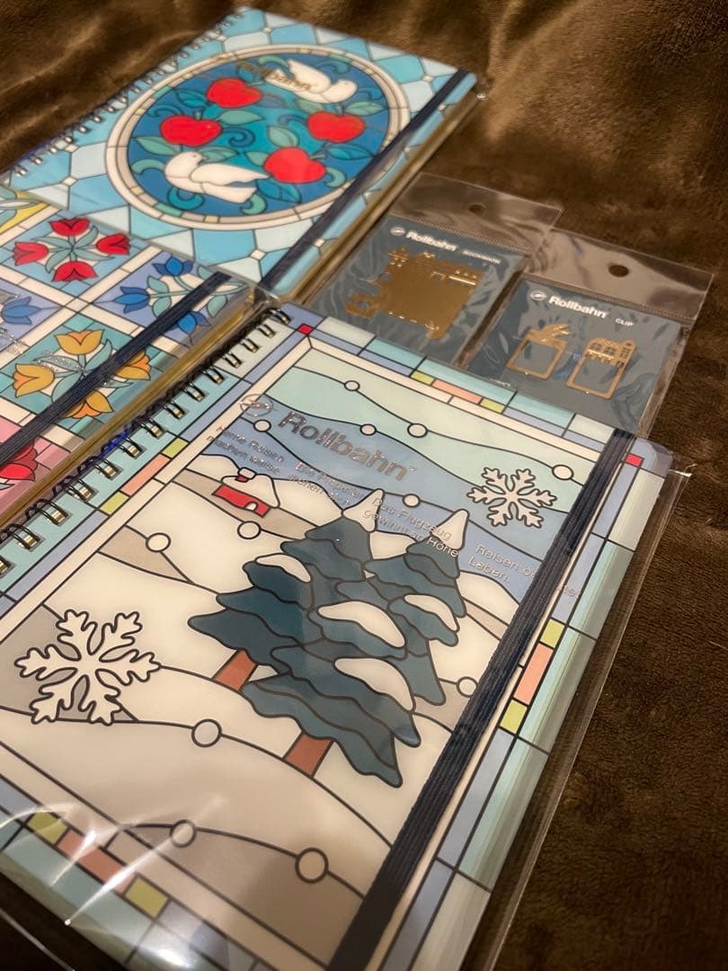 ロルバーン ポケット付メモ L ステンドグラス メタル テイル ブックマーク