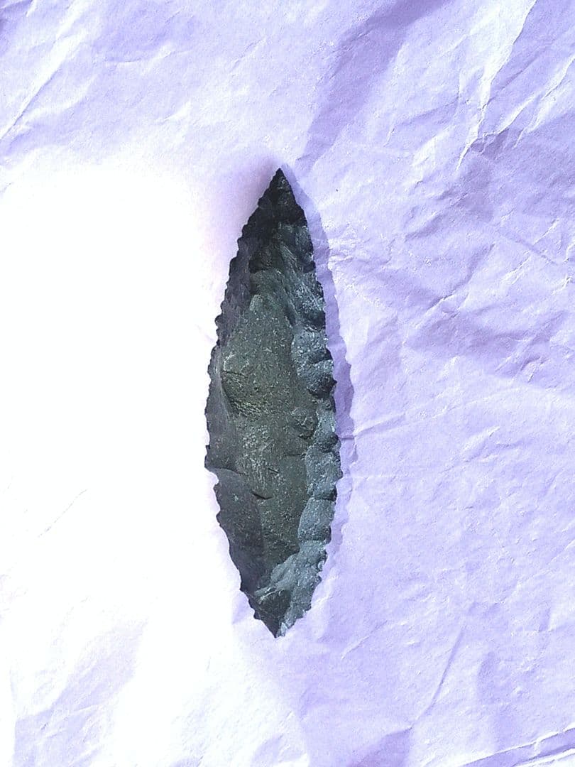 原始人 アイヌ 仕様 尖頭器 b 石器 模写　サヌカイト ポイント 槍