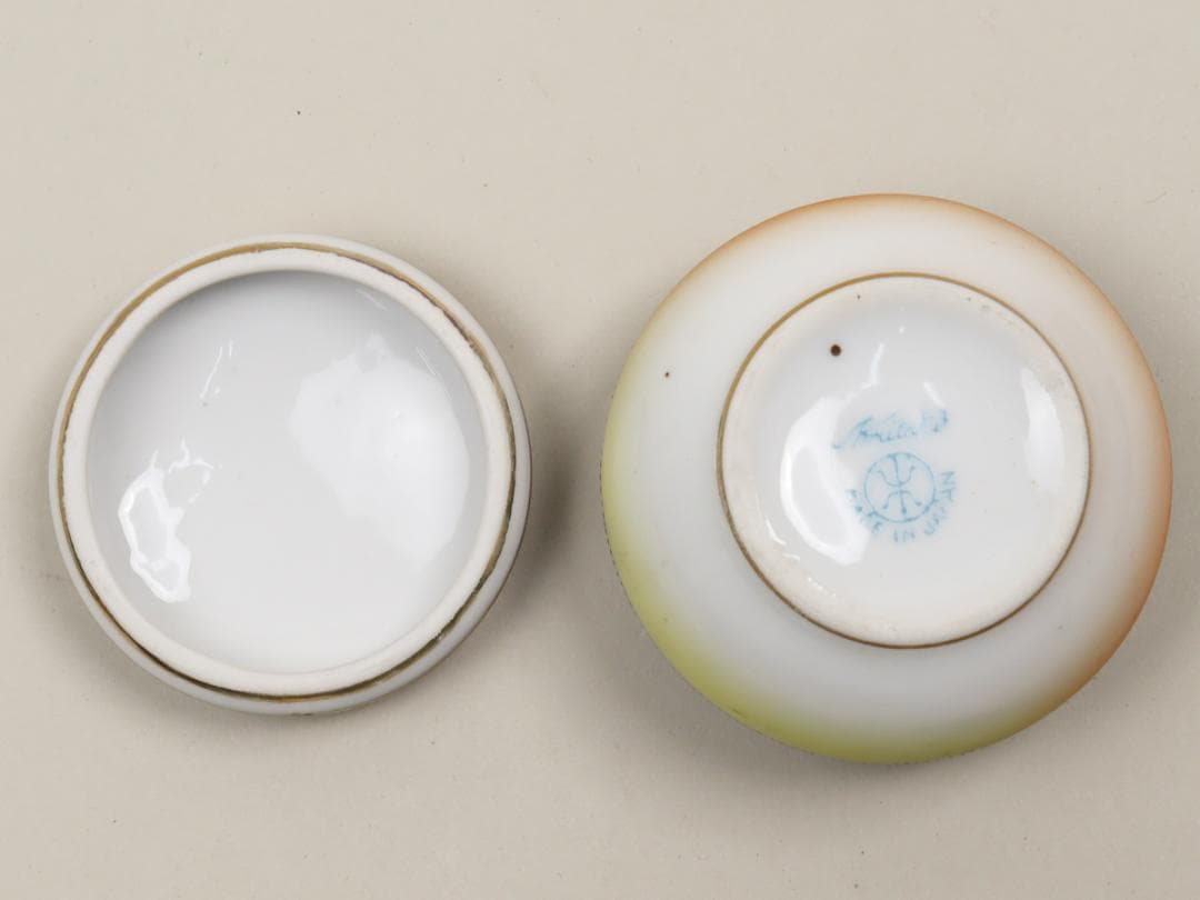 オールドノリタケ 金盛上砂漠風景 トリンケットボックス 蓋物 小物入