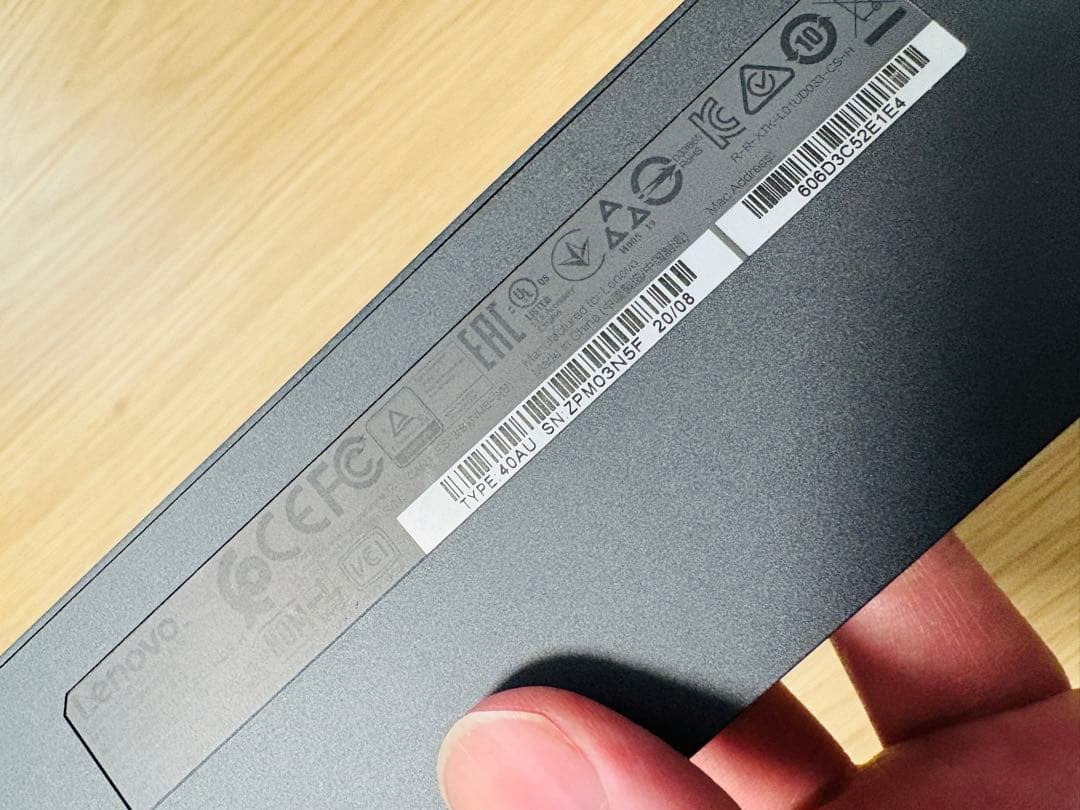 Lenovo純正USB-C周辺機器モデル70008 65wType-C充電器付き