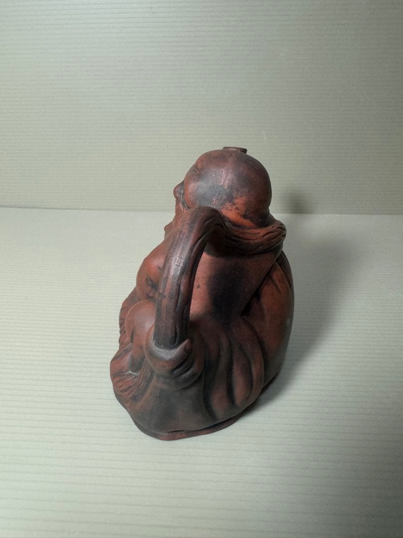 2095  七福神　布袋様　陶器　水差し　急須型　置物