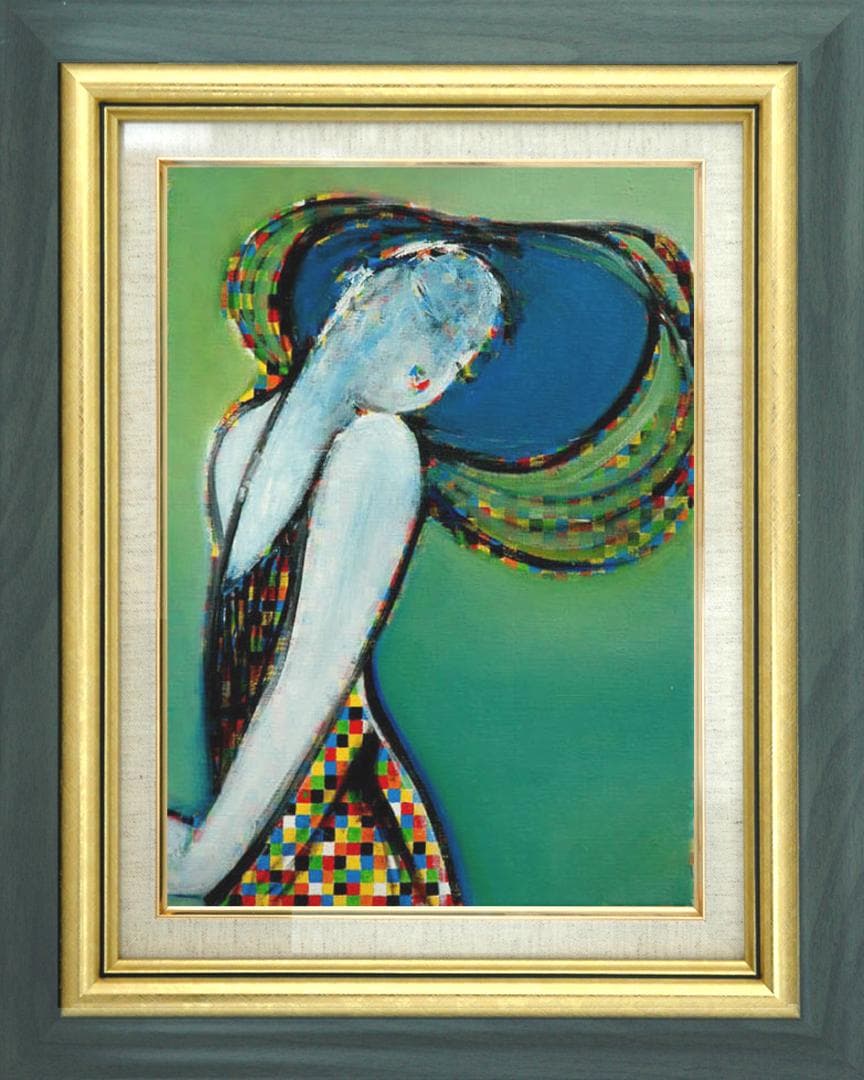 油絵 菅家令子 絵 絵画 インテリア uF6-083511 人物 女性像