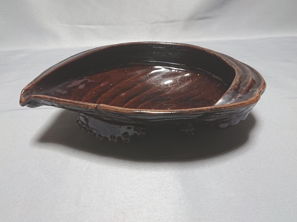 47　旧家蔵出し　茶道具　古高取　鮑型　鉢