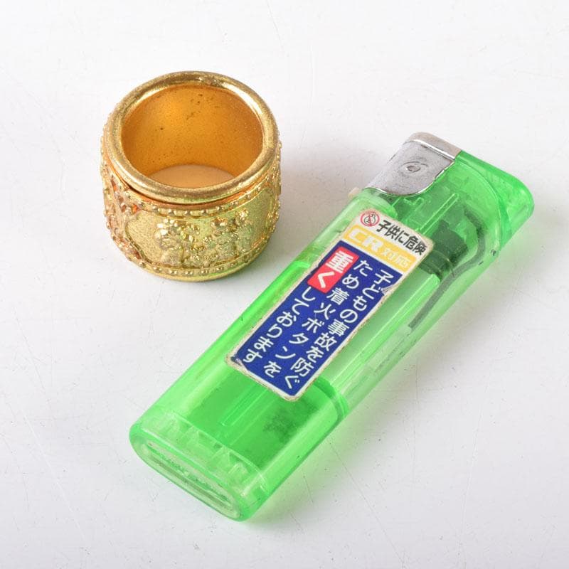 中国　光緒天宝足銀　山水人物彫　板指　N　7475