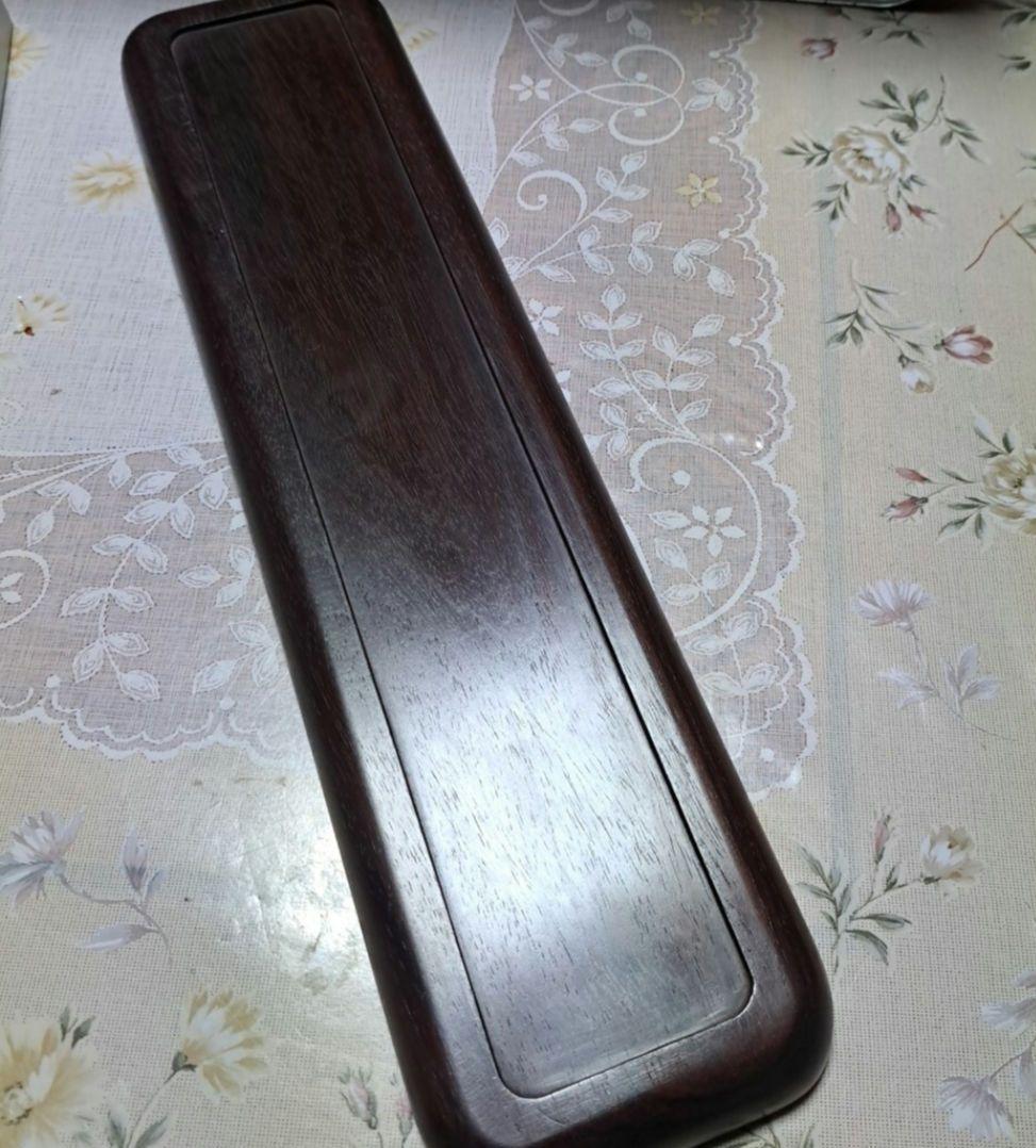 煎茶道具 煎茶盆　黒松　長盆　一文字盆 木製 古美術　工芸品　骨董品