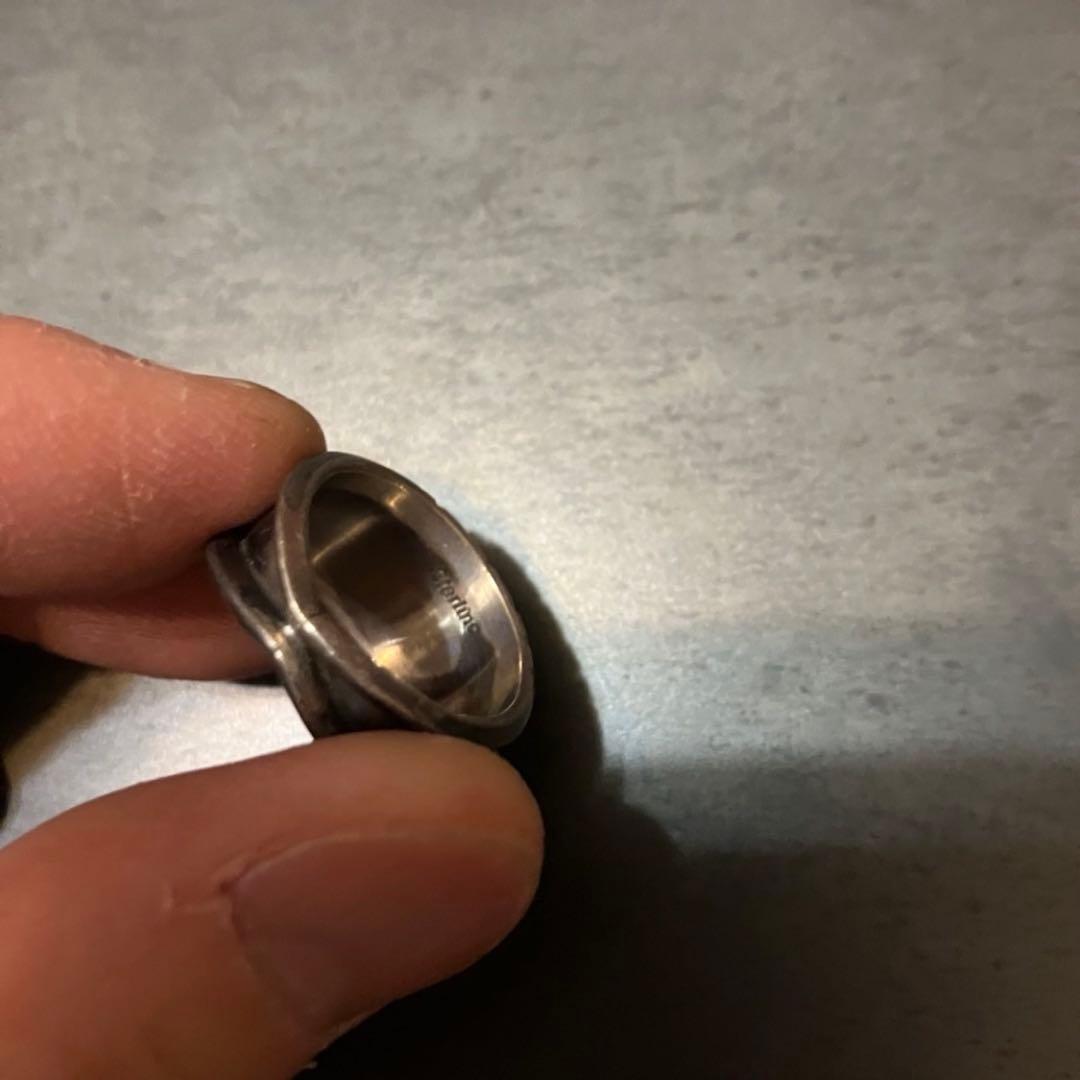 SILVER925 RED STONE DESIGN RING/シルバー/リング