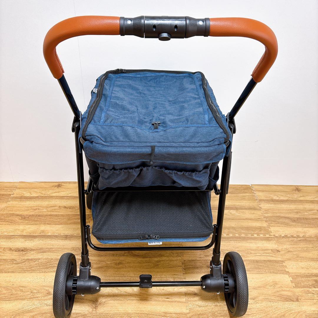 美品　Bello ペットカート デニム　犬用　ペットバギー　折りたたみ式