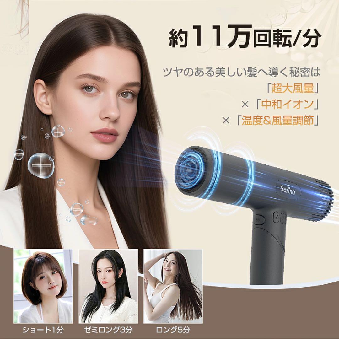 【新品 未使用】1200W マイナスイオン ヘアドライヤー