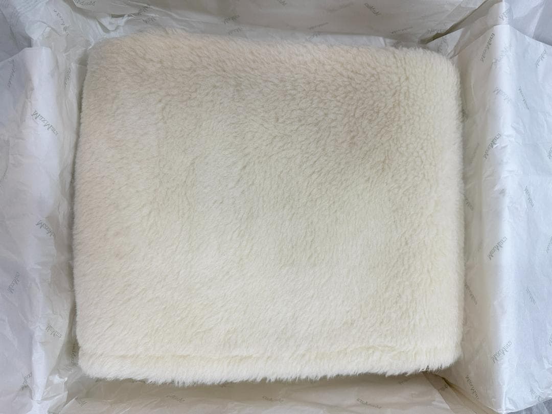 未使用級★Max Mara/マックスマーラ テディマフラー ストール ホワイト