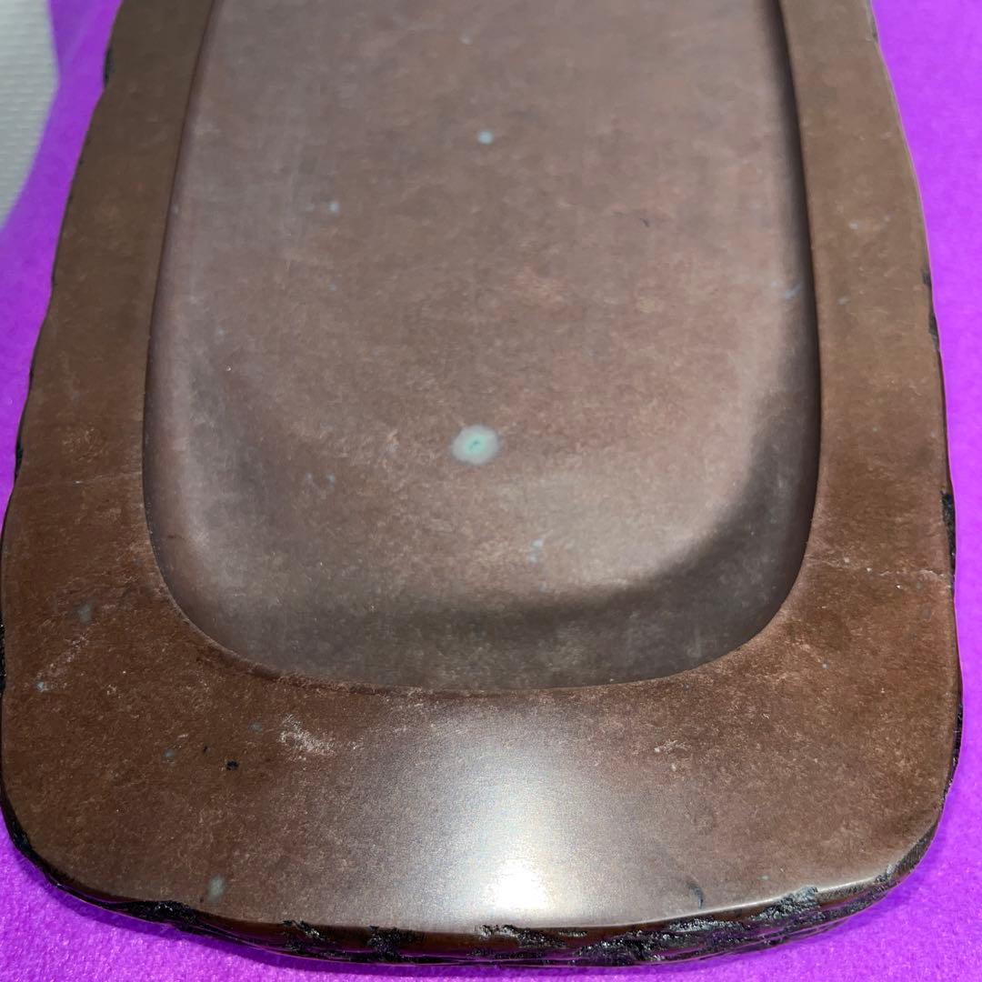 ⭕️赤間硯　野面硯　名工　日枝敏夫　３代目　玉峯　六寸大　大型　シャープな品