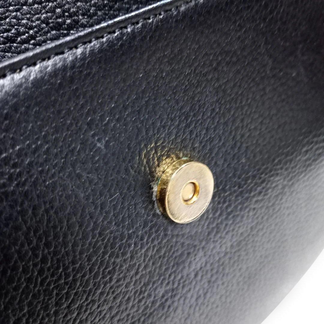 ★BURBERRY★バーバリー レザー ショルダーバッグ 黒 　ノバチェック