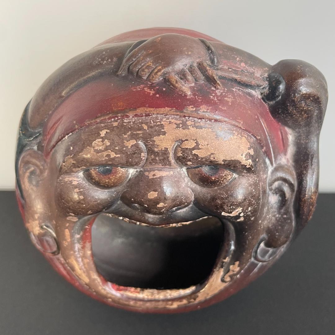 珍品 子宝祈願 仏教美術 達磨 大師 手炙 香炉 裏 隠し春画 隠し絵 笑い面