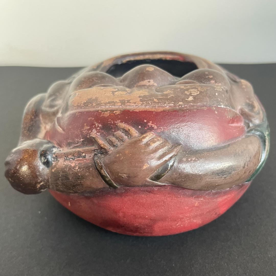 珍品 子宝祈願 仏教美術 達磨 大師 手炙 香炉 裏 隠し春画 隠し絵 笑い面