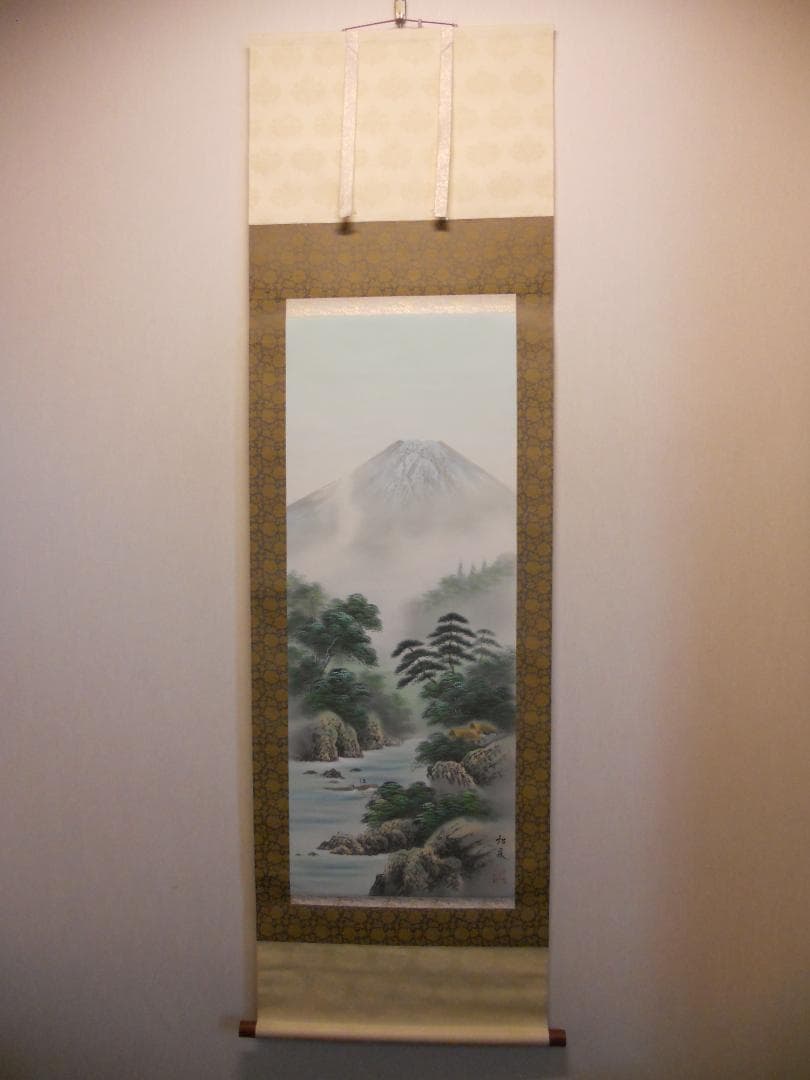 掛け軸 松泉 谿谷松風之図 絹本 希少 軸装 茶道具 掛軸 美品 です。