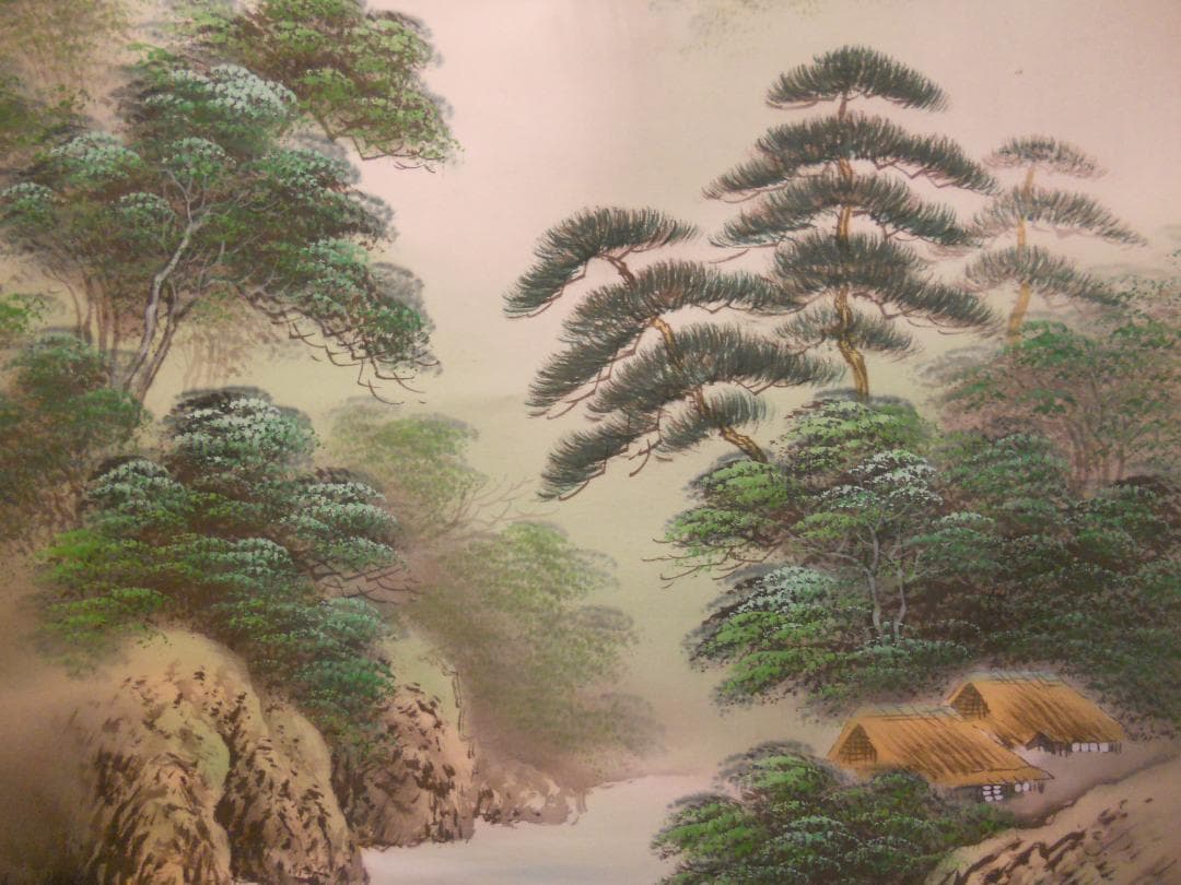 掛け軸 松泉 谿谷松風之図 絹本 希少 軸装 茶道具 掛軸 美品 です。