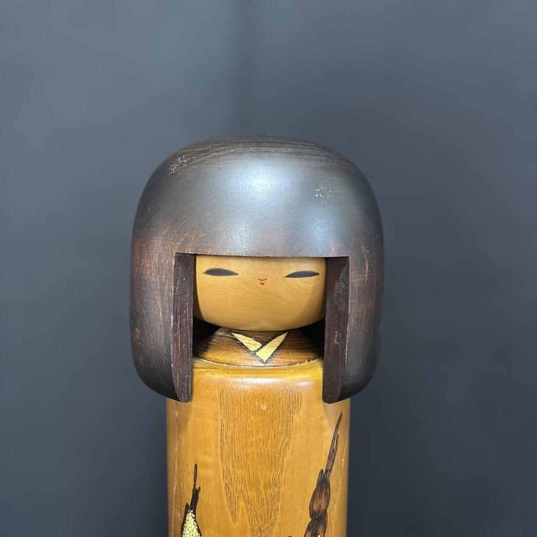 大サイズ 卯三郎 創作こけし ねこやなぎ 31センチ木札付き 箱入り