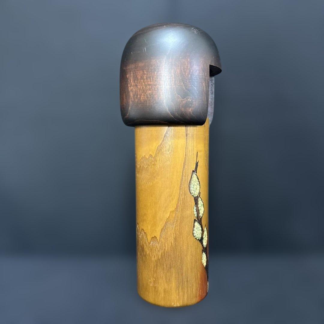 大サイズ 卯三郎 創作こけし ねこやなぎ 31センチ木札付き 箱入り