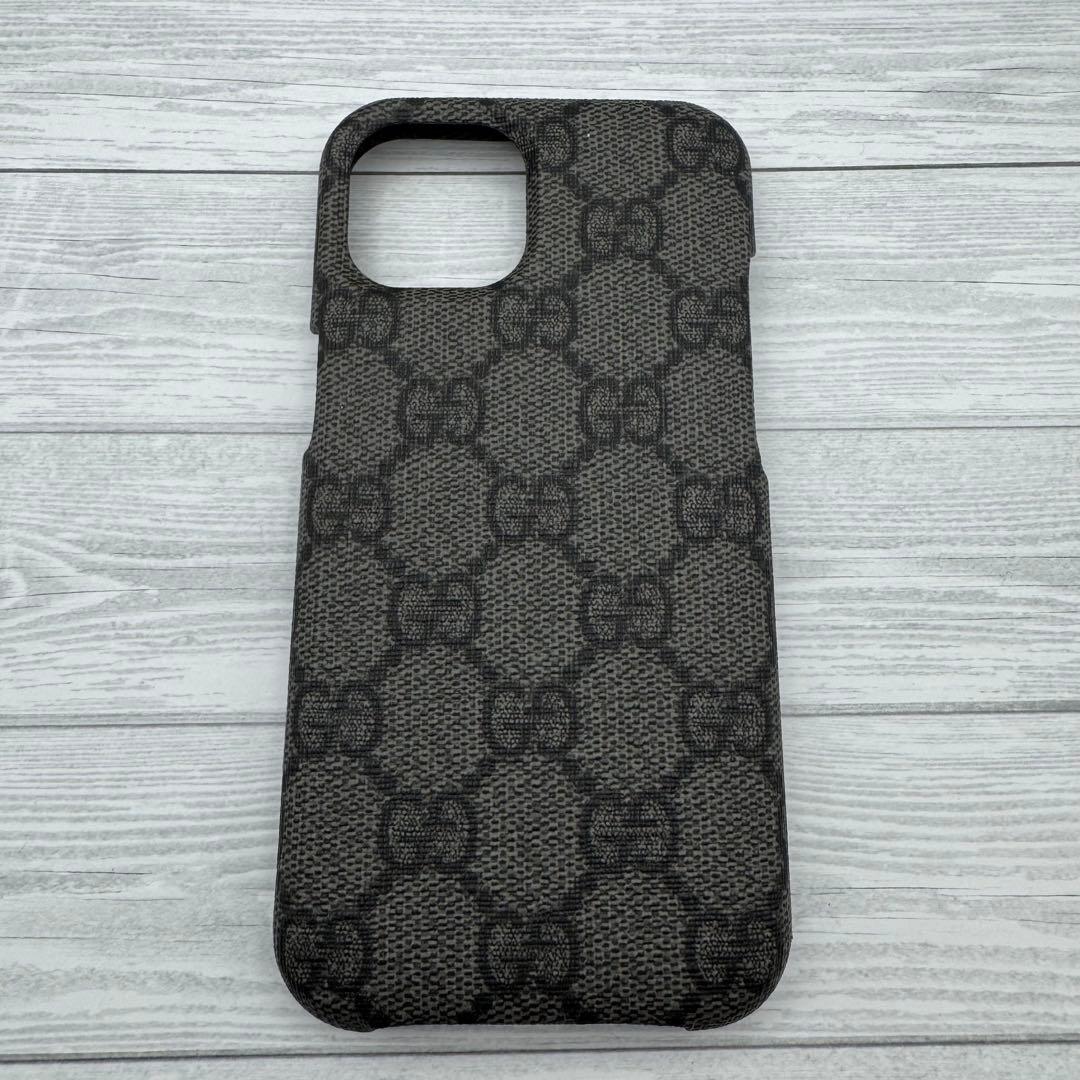【未使用品】GUCCI iphone15 スマホケース GGスプリーム グレー