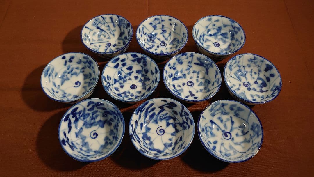 古伊万里　伊万里　染付　なずな　なずな文　煎茶碗　蔵出し　10客