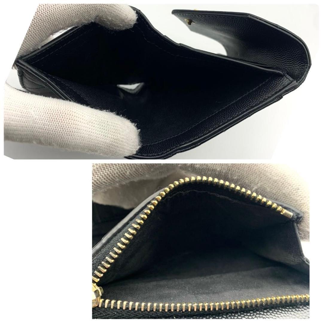 今だけセール！ サンローラン 三つ折り 財布 カサンドラ コンパクト 黒