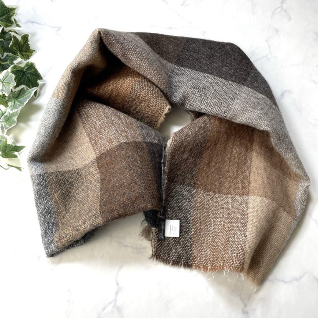 ファリエロサルティ アルパカ マフラー ストール チェック イタリア製