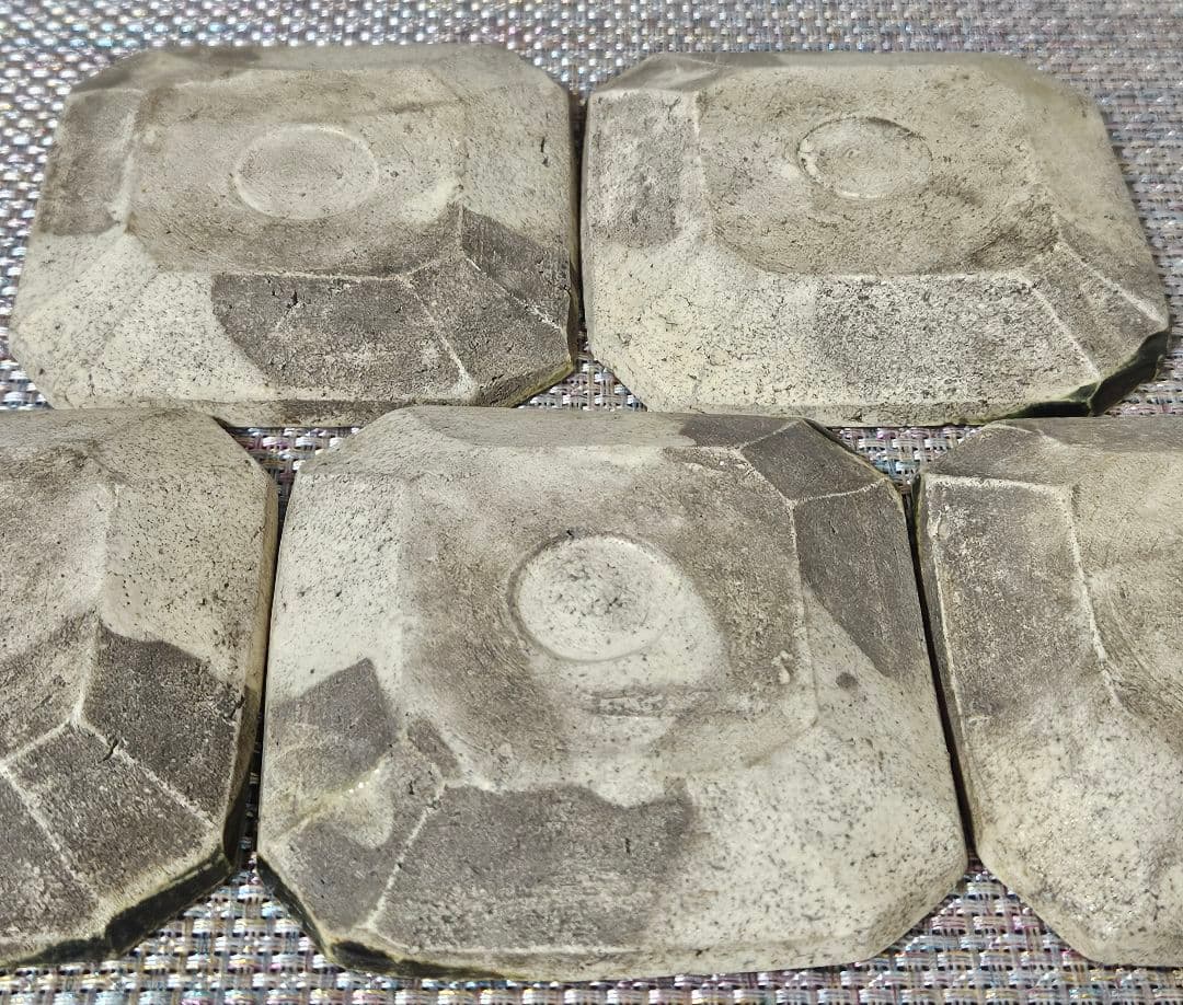 【本物保証❗】江戸時代　古織部　四方皿 手塩皿　菓子皿　5客揃い　茶道具　伝世箱