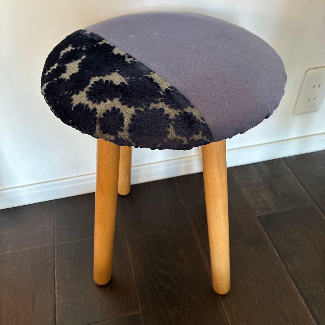 無印良品　ブナ材スツール　ミナペルホネンコラボカバー