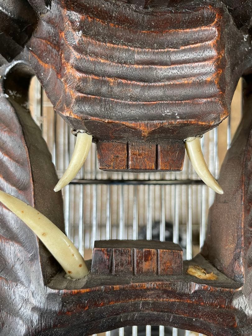 木製彫刻マスク 波状デザイン　一枚物