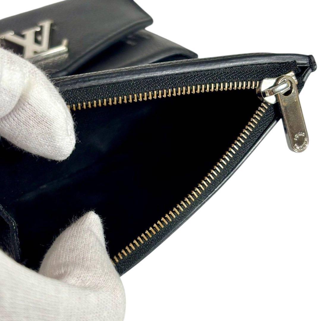美品 ルイヴィトン マイロックミー 三つ折り財布 ブラック レザー LVロゴ