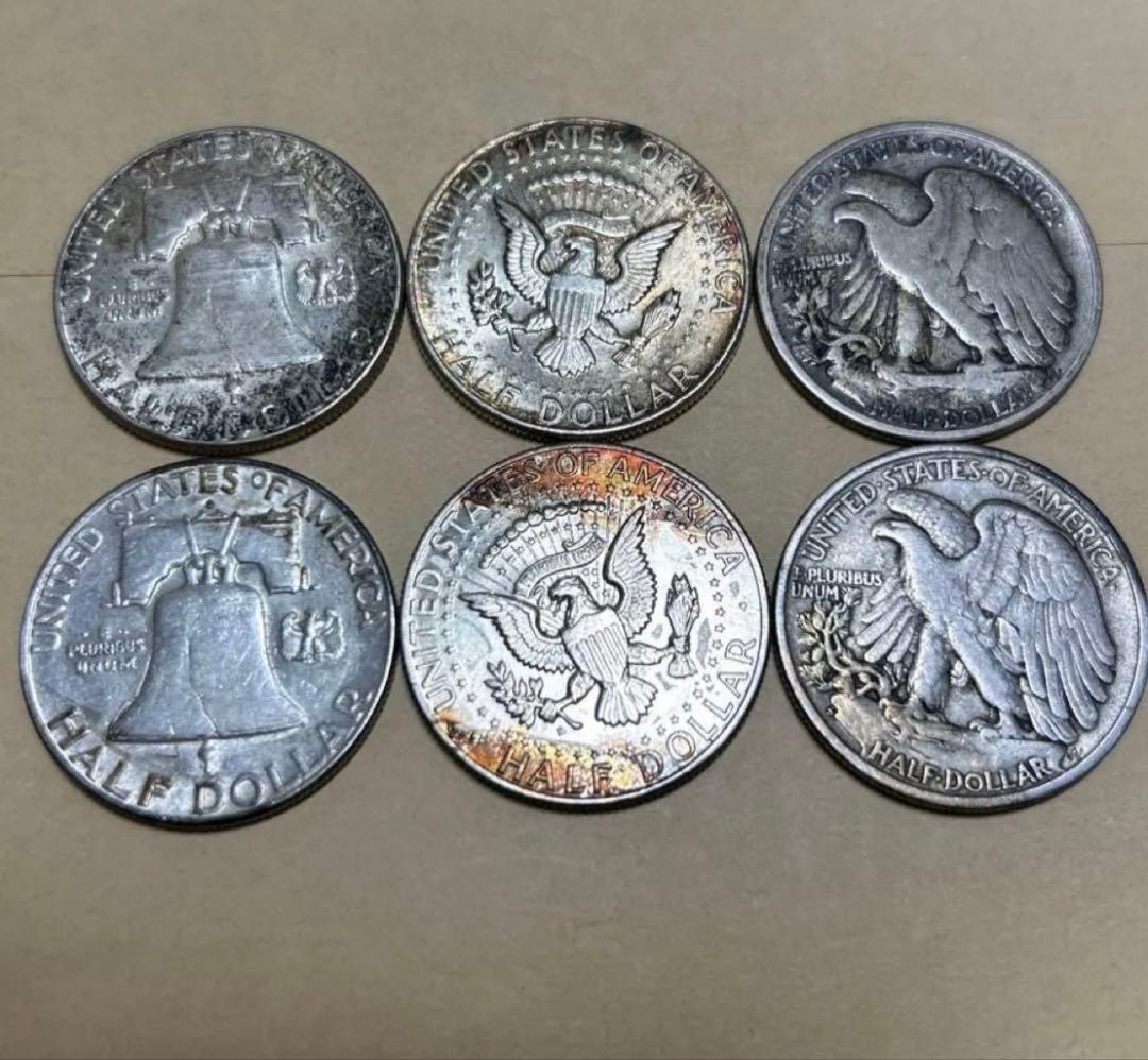 ハーフダラー 50セント銀貨 6枚セット 品位900 本物保証