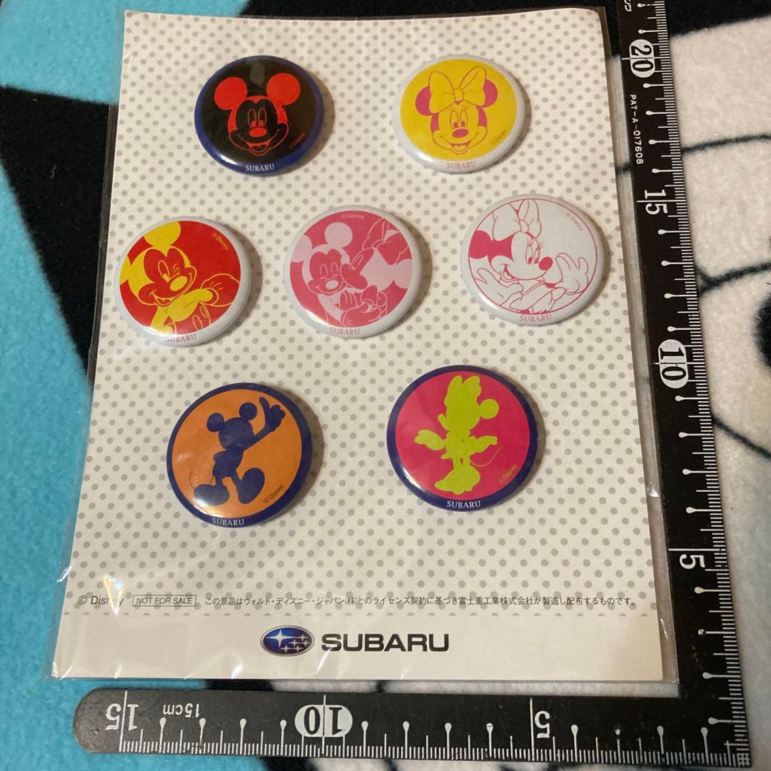 缶バッジ　７点セット　ディズニー　スバル　ポップアート　　非売品　SUBARU