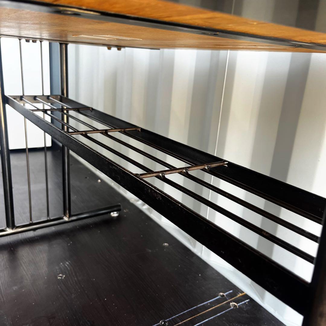 取付無料！クラッシュゲート グリッド2 おしゃれアンティークダイニングテーブル