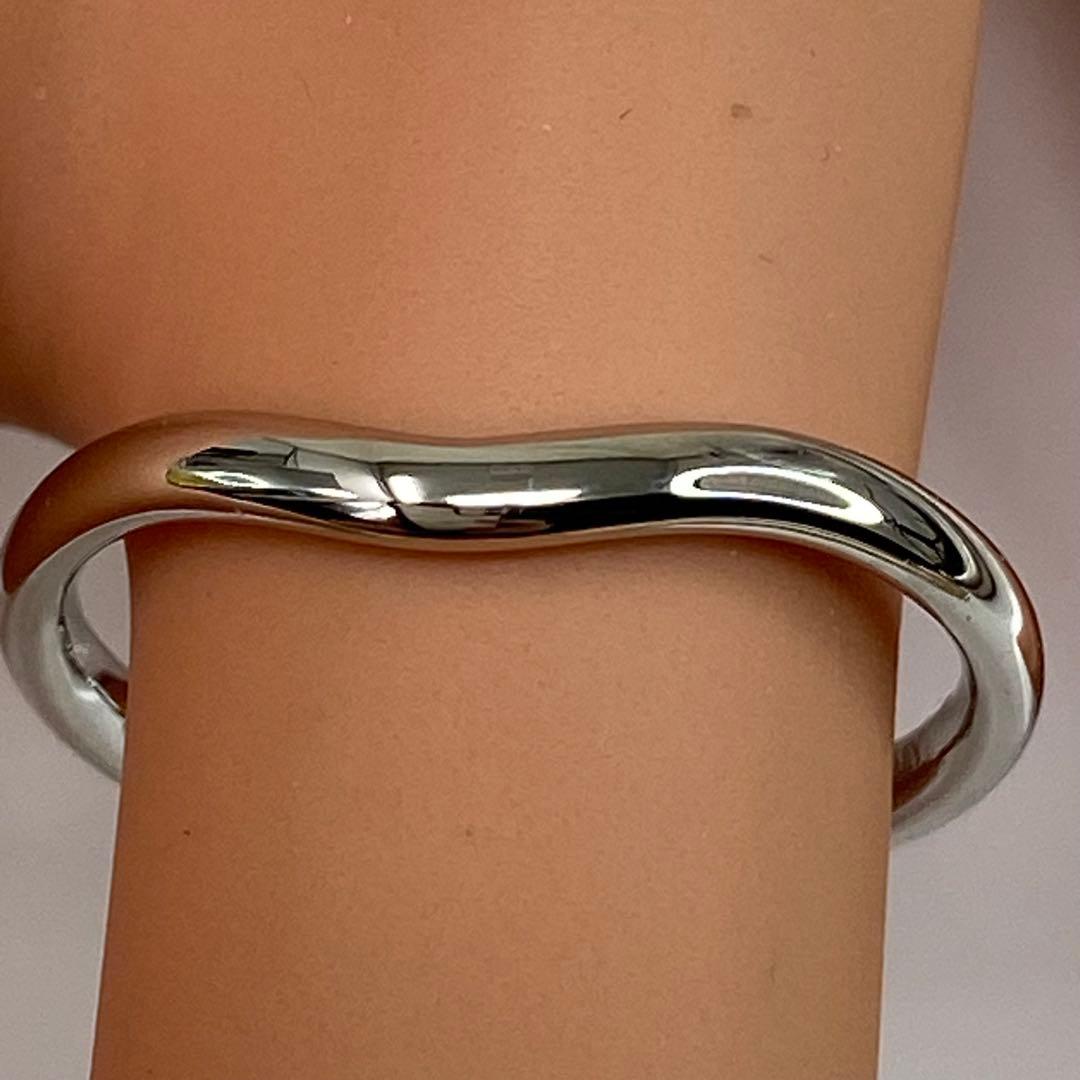 【新品仕上済】Used ティファニー Pt950 カーブドバンドリング 15.5