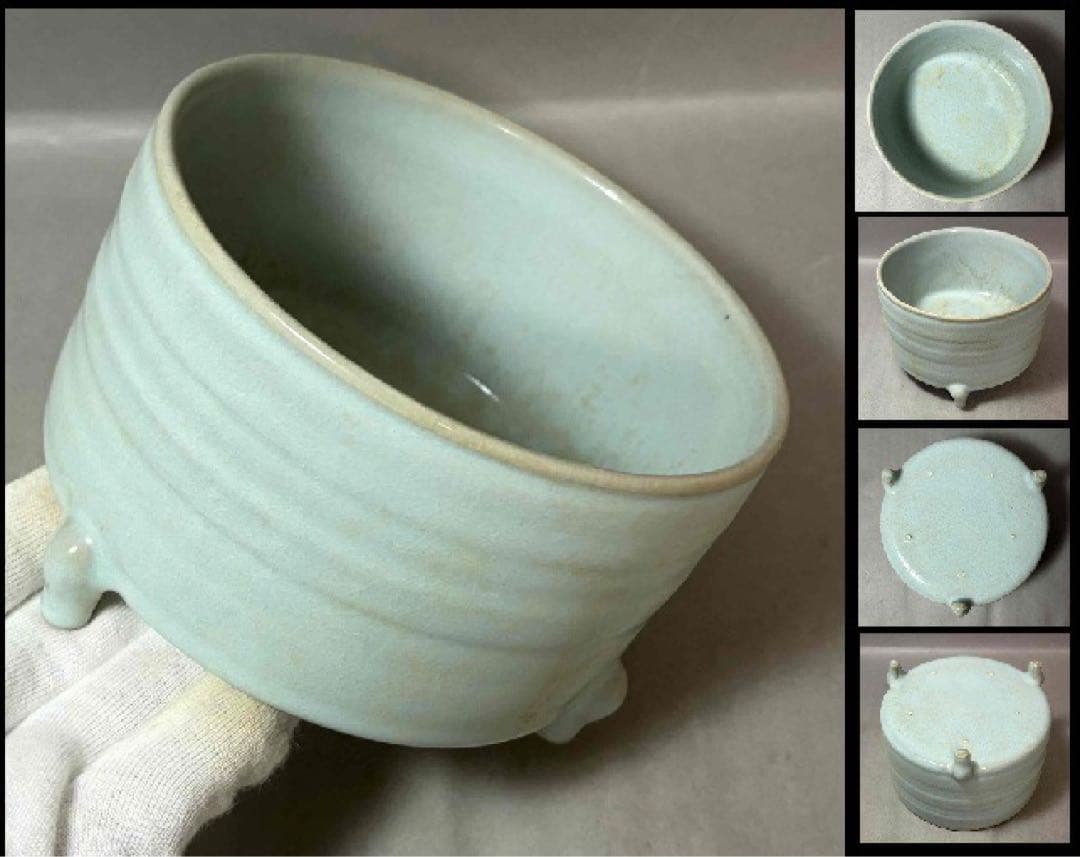 中国 筒形三つ足炉　f2260108