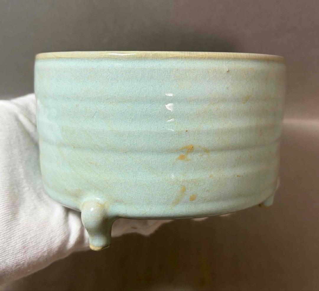 中国 筒形三つ足炉　f2260108