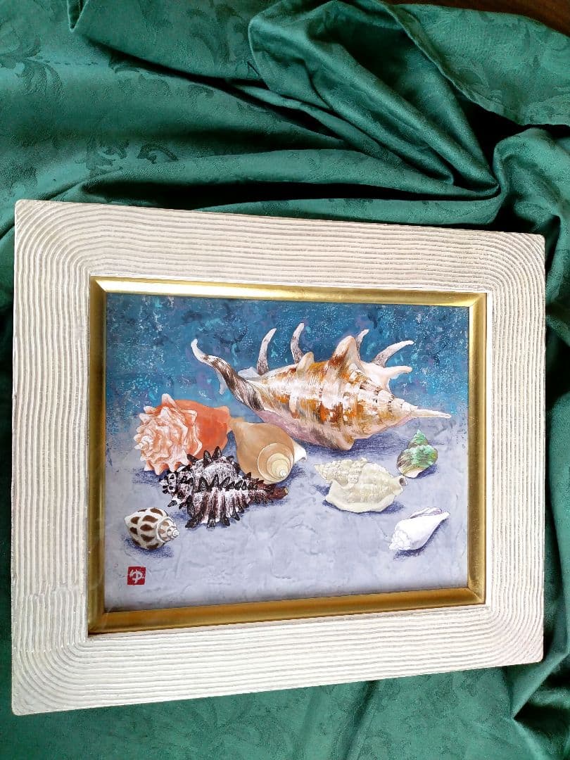 日本画「貝殻図」村越由子 3号