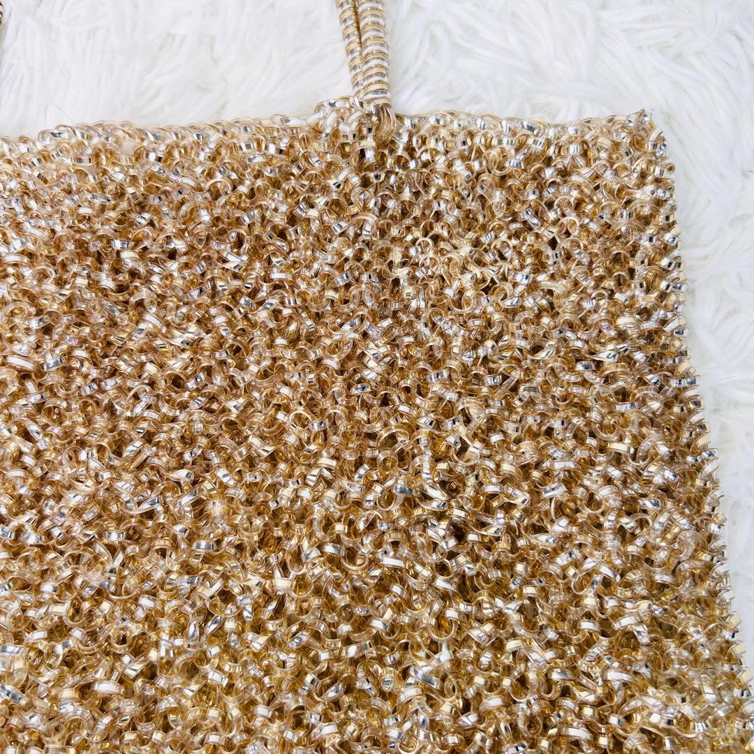 ★極美品★ アンテプリマ スクエア ラージ ワイヤーバッグ ゴールドシルバー