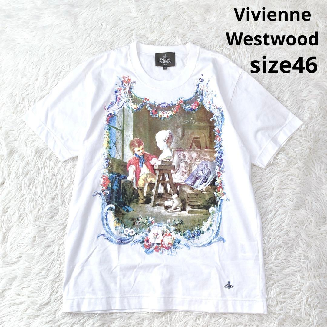 ヴィヴィアンウエストウッド アート プリント Tシャツ オーブ刺繍 大きめ 美品