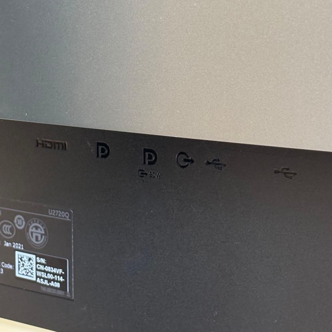 Dell U2720Q 27インチ 4K モニター USB-C対応 2021年製